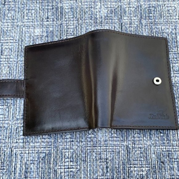 Leather Card Holder Wallet Dark Brown Genuine Leather Men Billfold Box n Bag - Picture 6 of 12